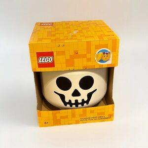 Small Lego white skeleton head storage bin for Halloween Decorations Decor new